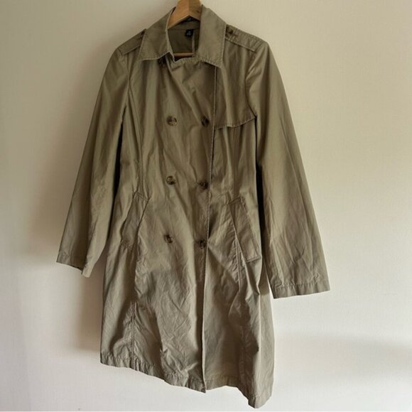 Vintage GAP Tan Beige Button Down Trench Coat sz M - Picture 5 of 7